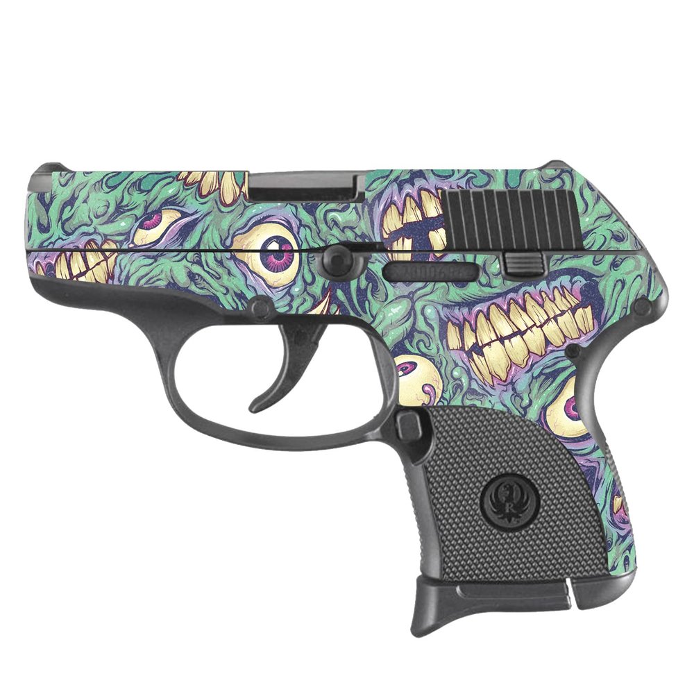 MightySkins Glossy Glitter Skin Compatible with Ruger LCP 380 - Eyes and Teeth | Protective Durable High-Gloss Glitter Finish | Easy to Apply, Remove, and Change Styles | Made in The USA