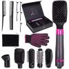 VASONNI 5 in 1 Hair Dryer Brush, Negative Ion Electric Hot Air Blow Dryer Brush Comb (black-red) view 1