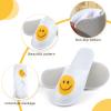 Coume 30 Pairs Disposable Slippers for Guests Bulk, Unisex Spa Smile Face Slippers for Hotel House Travel Party Shoeless Home(1 Size) view 4
