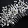 JWICOS Silver Bride Wedding Hair Comb Crystal Pearl Flower Bridal Headpiece Hair Accessories for Women and Girls view 4