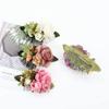 Cinaci 4 Pack White Pink Flower Metal Hair Side Combs Slides with Artificial Big Rose Wedding Bridal Clips Floral Headpieces Hairpins Barrettes Bun Hair Accessories for Women Flower Girl Bridesmaids view 3