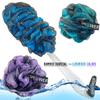SHOWER BOUQUET Loofah-Charcoal Back-Scrubber & Bath-Sponge Color-Set // 1 Long-Handle-Back-Brush plus 2 Extra Large 75g Soft Mesh Loofa Lufa Loufa Poufs, Men & Women - Exfoliate with Full Pure Cleanse view 4