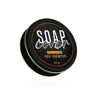 Soap Cover Black Soap for Gray Hair, Gray Hair Reverse Bar Shampoo, 1.7 Oz