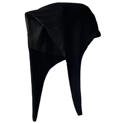 Belsen Satin Bonnet Silk Bonnet Sleep Cap Satin Lined Slouchy Beanie Night Sleeping Hat Adjustable for Curly Hair (Black)