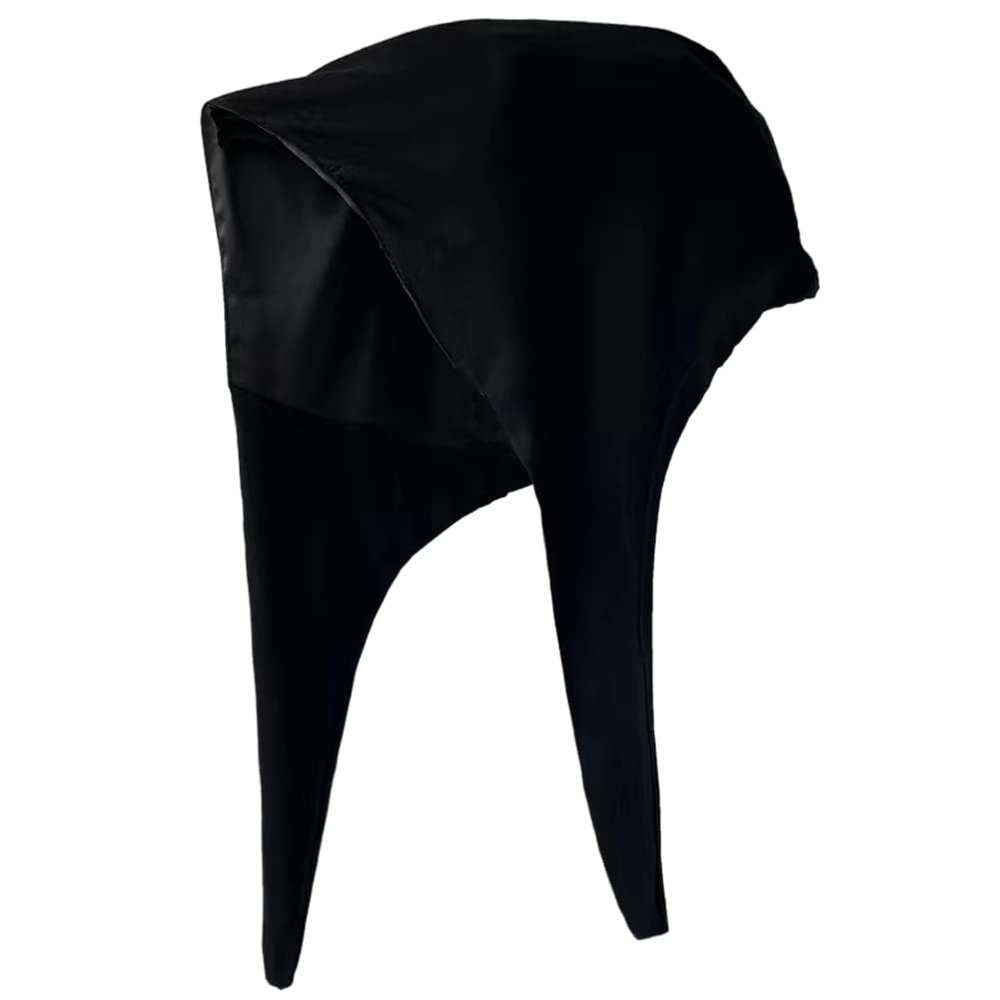 Belsen Satin Bonnet Silk Bonnet Sleep Cap Satin Lined Slouchy Beanie Night Sleeping Hat Adjustable for Curly Hair (Black)
