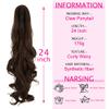 24 Inch Ponytail Extension Claw Clip in Long Wavy Curly Hair Extension Jaw Clip Ponytail Hairpiece Synthetic Pony Tail view 2