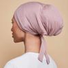 Belsen Satin Bonnet Silk Bonnet Sleep Cap Satin Lined Slouchy Beanie Night Sleeping Hat Adjustable for Curly Hair (Pink) view 3
