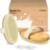 Metene 2 Pack Dry Body Brushes, Exfoliating Body Scrubbers, Natural Bristles for Dry Skin, Improve Circulation, Stop Ingrown Hairs, Reduce Acne and Cellulite (G7130) view 1