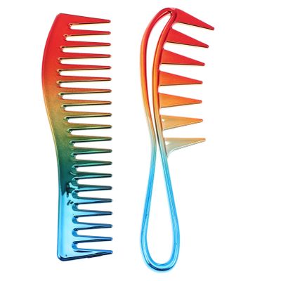 Healeved 2pcs Wide Tooth Hair Comb for Men Oil Comb Scalp Massage Function for Hair Care Easy to Use Reduces Breakage Promotes