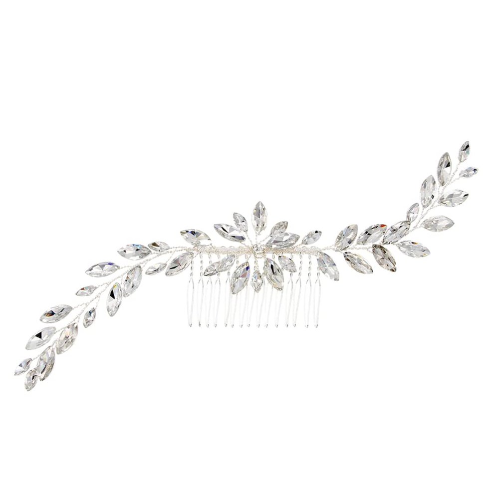 KALLORY Diamond Crystal Hair Comb Bridal Headdress Rhinestone Insert for Wedding Half up down Hairstyle Accessory
