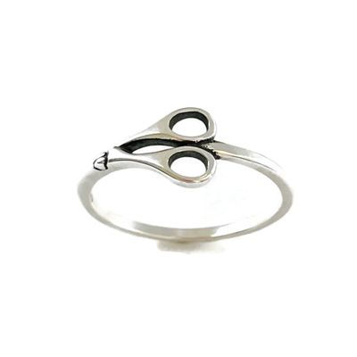 Sterling Silver Hair Styling or Seamster Scissor Ring, Hair Stylist, Sewing Scissor Ring, Hair Salon Ring, Barber Scissor Ring, Silver Ring