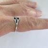 Sterling Silver Hair Styling or Seamster Scissor Ring, Hair Stylist, Sewing Scissor Ring, Hair Salon Ring, Barber Scissor Ring, Silver Ring view 3