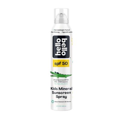 Hello Bello SPF 50 Kids Mineral Sunscreen Spray, Hypoallergenic Broad Spectrum UVA and UVB Protection, Reef Friendly and Water Resistant, 5 oz