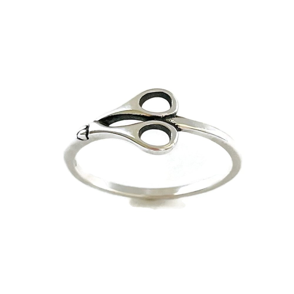 Sterling Silver Hair Styling or Seamster Scissor Ring, Hair Stylist, Sewing Scissor Ring, Hair Salon Ring, Barber Scissor Ring, Silver Ring