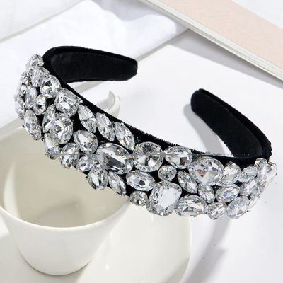 Baroque Rhinestone Fashion Women's Headband -Silver