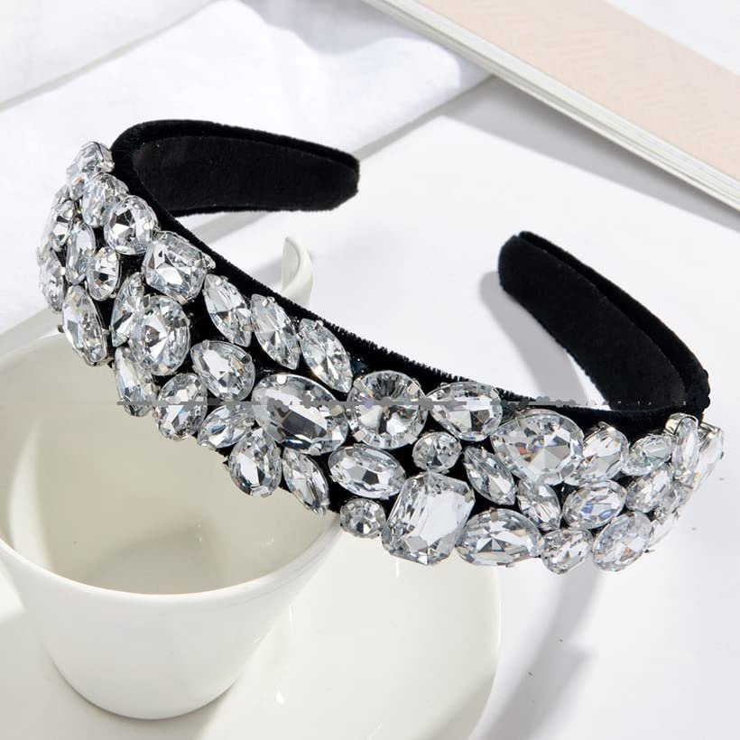 Baroque Rhinestone Fashion Women's Headband -Silver