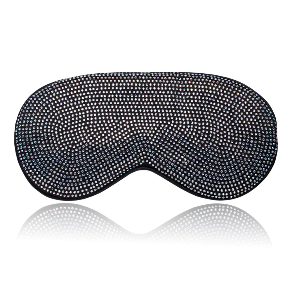 Natalie Mills Bling Sleeping Masks! Beauty Sleep Masks! REAL Silk Eye Masks! (Black & White)