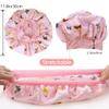TCOTBE 3 Pcs Soft Satin Bonnet Silk Hair Wrap for Sleeping Silk Sleeping Cap with Wide Elastic Band Night Sleep Cap Single Layer Night Sleeping Head Cover for Women Black view 2