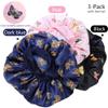 TCOTBE 3 Pcs Soft Satin Bonnet Silk Hair Wrap for Sleeping Silk Sleeping Cap with Wide Elastic Band Night Sleep Cap Single Layer Night Sleeping Head Cover for Women Black view 3