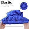 TCOTBE 3 Pcs Foldable Extra Long Sleeping Caps Soft Stain Satin Hair Braid Bonnet with Button Comfortable Single Lay Hair Covers Long Braids Bonnet for Women with Long Hair Deadlocks Curly Hair Blue view 3