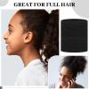 Dingion 80 Count Extra Long Hair Tie for Thick and Curly Hair Elastic Ponytail Holders for Women No Metal Bands Accessories(Black) view 3