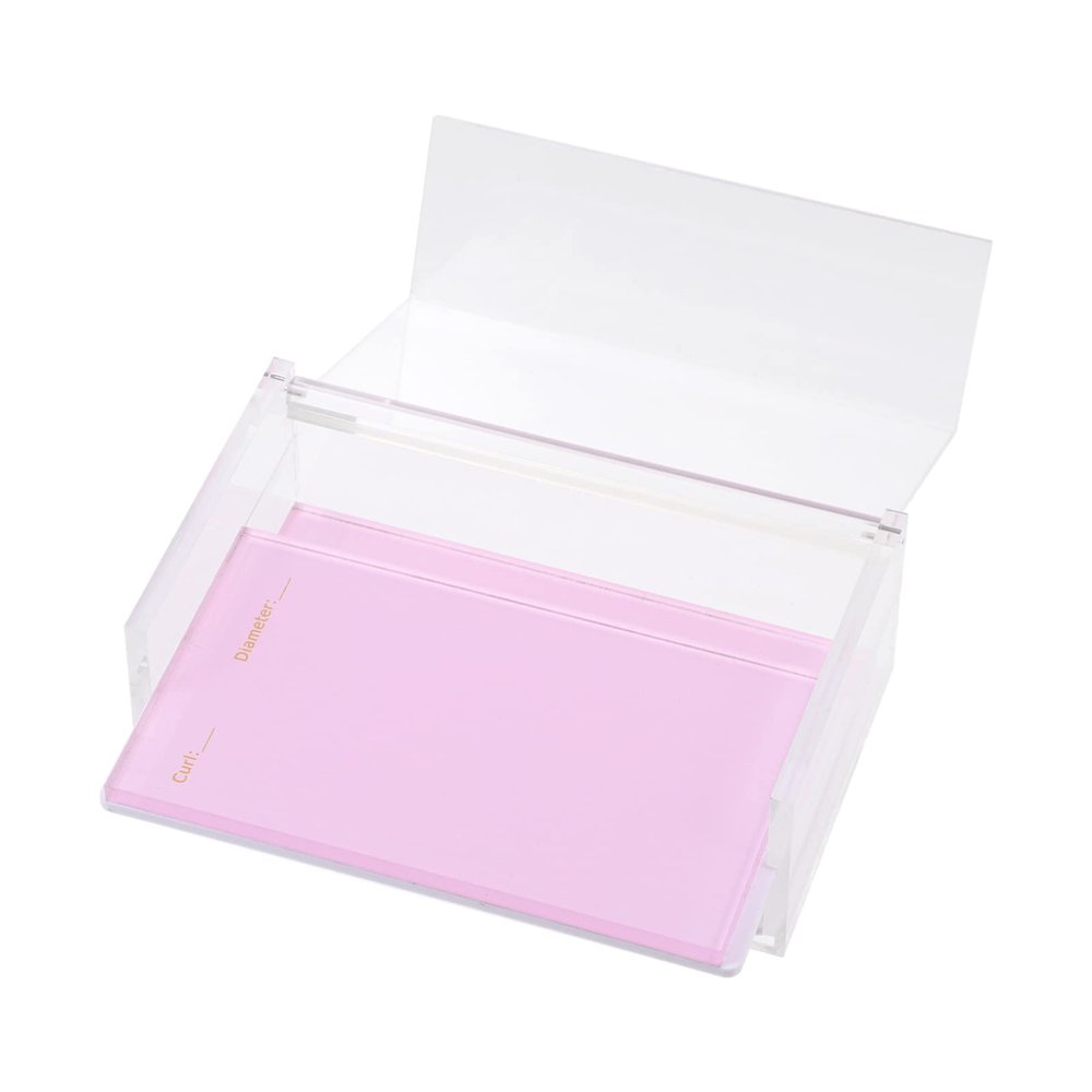 Beavorty Acrylic Empty Eyelash Organizer Box Storage Case for False Lashes Lightweight and Portable Lash Holder for Travel Office and Daily Use