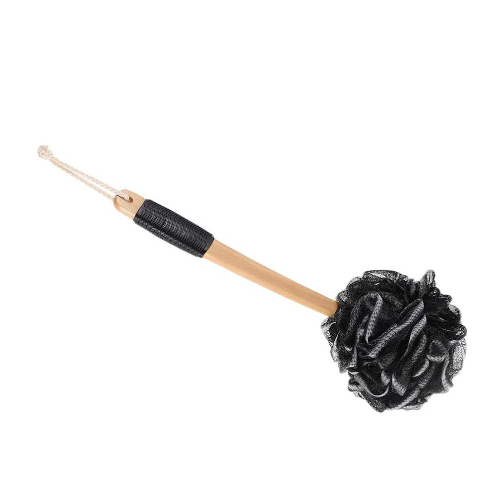 Beavorty 60g Bath Skin Exfoliating Brush Wooden Handle Charcoal Shower Cleaning Tool for Body Scrubbing and Foaming Dual-Sided Bath Brush for Smooth Skin