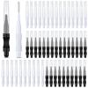 100 Pcs Micro Eyebrow Brush with Cap Brow Lamination Eyelash Brow Brush Lash Filler Eyebrow Lift Tools for Eyelashes Extensions(Black, White) view 1
