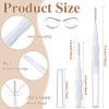 100 Pcs Micro Eyebrow Brush with Cap Brow Lamination Eyelash Brow Brush Lash Filler Eyebrow Lift Tools for Eyelashes Extensions(Black, White) view 2