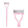 Eyelash Comb Separator MSQ Eyelash Mascara Brush and Comb Lash Separator With Comb Cover Arc Designed Cosmetic Brushes Tool Pink (1PCS) view 1