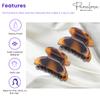 Parcelona French Glossy Oval 1 1/4" Hair Claw Clips, Set of 2, No-Slip Grip, Strong Hold, Made in France, Durable Styling Accessories for Women & Girls, (Light Shell Savana) view 2