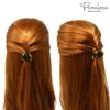Parcelona French Glossy Oval 1 1/4" Hair Claw Clips, Set of 2, No-Slip Grip, Strong Hold, Made in France, Durable Styling Accessories for Women & Girls, (Light Shell Savana) view 3