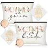6 Pack Mother of The Bride Gift Mother of The Groom Cosmetic Bag Wedding Makeup Mirror Mom Handkerchief Bridal Shower Bachelorette Gifts for Mom in Law Engagement Favor view 1