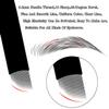 Microblading Pens 3 Piece Black Dual Purpose Light Manual Tattoo Eyebrow Pens For Permanent Makeup Supplies Durable Aluminum Pen With Lock-Pin Tech+20Pcs Disposable Eyebrow Microblading Needles view 2