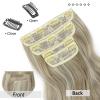 Deethens 4PCS Clip in Beach Wavy Hair Extensions 20 Inches Long Synthetic Hairpieces Bouncy Curly Hair Extensions for Women (20 Inch, Dark Ash Blonde Mix Platinum Blonde) view 3
