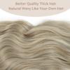 Deethens 4PCS Clip in Beach Wavy Hair Extensions 20 Inches Long Synthetic Hairpieces Bouncy Curly Hair Extensions for Women (20 Inch, Dark Ash Blonde Mix Platinum Blonde) view 4