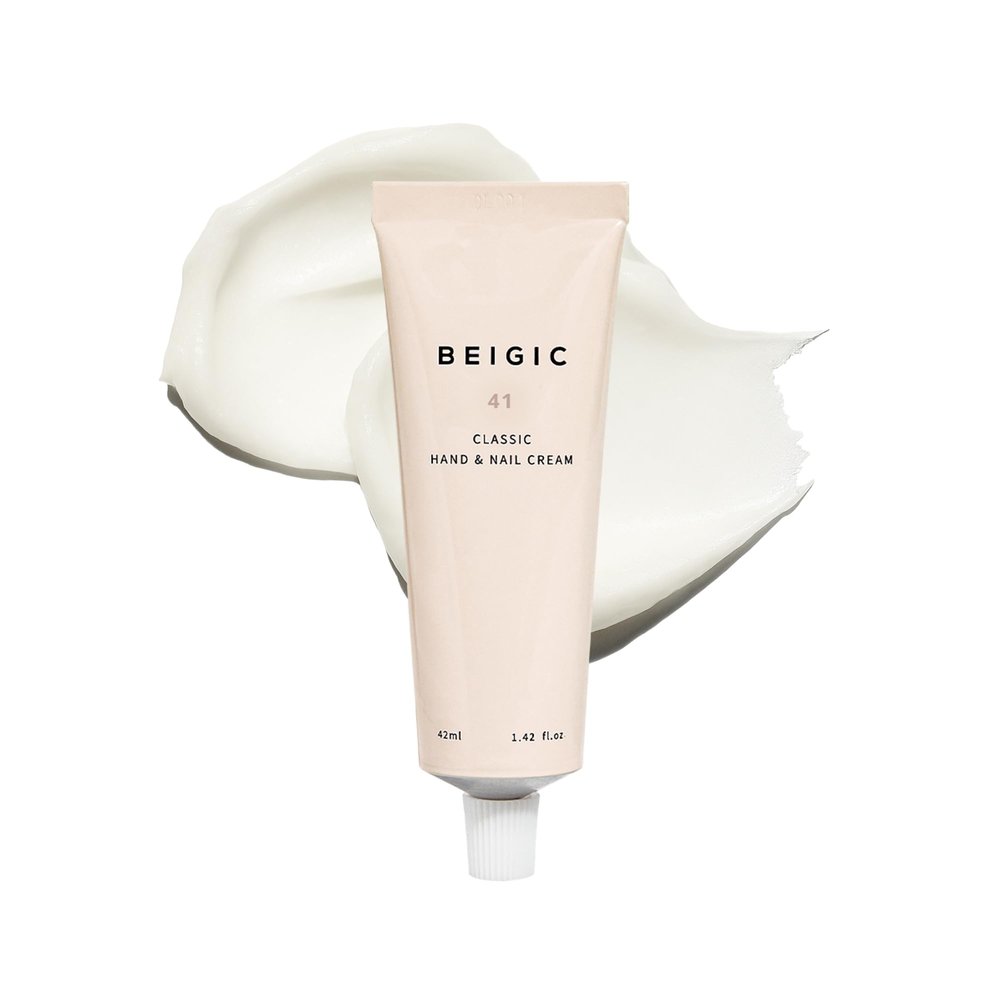 BEIGIC Classic Hand & Nail Cream - Geranium, Sandalwood, Orange Zest Vegan Quick-Absorbing Non-Greasy Handcream to Smooth Fine Lines, Soften & Hydrate (1.42 fl.oz)
