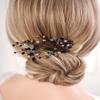 Missgrace Women Bridal Wedding Gold Red Black Side Crystal Hair Comb Special Occasion Headpiece Hair Accessories for Women (Black) view 2