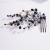 Missgrace Women Bridal Wedding Gold Red Black Side Crystal Hair Comb Special Occasion Headpiece Hair Accessories for Women (Black) view 3