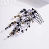 Missgrace Women Bridal Wedding Gold Red Black Side Crystal Hair Comb Special Occasion Headpiece Hair Accessories for Women (Black) view 4