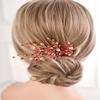 Missgrace Women Bridal Wedding Gold Red Black Side Crystal Hair Comb Special Occasion Headpiece Hair Accessories for Women (Red) view 2