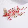 Missgrace Women Bridal Wedding Gold Red Black Side Crystal Hair Comb Special Occasion Headpiece Hair Accessories for Women (Red) view 4