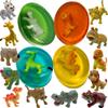4 Soap Bars for Kids with Funny Animals Surprise Inside - Collect All 12 Wild Animals Toys - Moisturizing Children's Skin - Lemon, Strawberry, Green Apple, and Rose - Handmade in USA Soap Set for Kids view 1