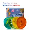 4 Soap Bars for Kids with Funny Animals Surprise Inside - Collect All 12 Wild Animals Toys - Moisturizing Children's Skin - Lemon, Strawberry, Green Apple, and Rose - Handmade in USA Soap Set for Kids view 2