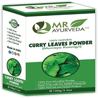 ROSEVILLA MR Ayurveda 100% Pure Curry Leaves Powder | Kadi Patta Powder for Hair | Curry Leaf Powder for Skin, 100 Grams