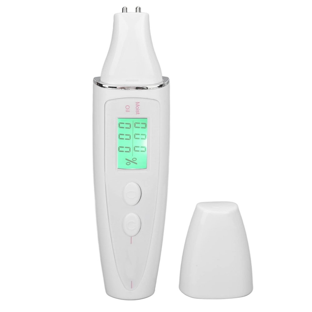 Skin Tester Pen, Digital Skin Detector Pen with Smart Display, Portable Analysis Machine, Water Oil Tester for Skin Care Skin Analyzer for Home Beauty Salon(White)