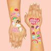 xo, Fetti 104 Kids Temporary Tattoos | Birthday Girl Party Favors, DIY Home Activity, Gift, Cute Temp Tats, Princess, Girl Power, Flower, Rainbow view 4