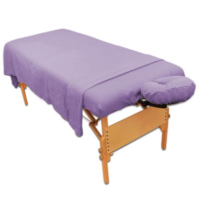 Body Linen 10 Pack Deluxe 3 Piece Flannel Sheet Set - Super Soft & Durable 100% Double-Brushed Cotton Flannel - Includes Flat Sheet, Fitted Sheet, and Fitted Face Cradle Cover - Dahlia Purple