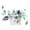 KALLORY Leaf Decorative Hair Comb for Brides Elegant Wedding Hair Accessories for Women Floral Design for Special Occasions Gorgeous Hairpiece for Parties and Celebrations view 1