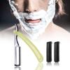 EXCEART Stainless Steel Folding Straight for Manual Shaving Traditional Barber Tool for Beard and Sideburns Travel-friendly Design for Men Grooming view 3